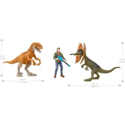 Jurassic World Animado Set de Juego con 2 Dinosaurios y una Figura de Acción de Owen