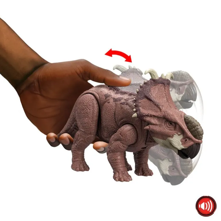 Jurassic World Dinosaurio Colección Pachyrhinosaurus Rugido Feroz HTK72