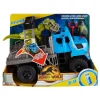 Jurassic World Imaginext Vehículo Transportador de Dinosaurios, Inlcuye Dinosaurio, Figura de acción y Lanzador de Dardos