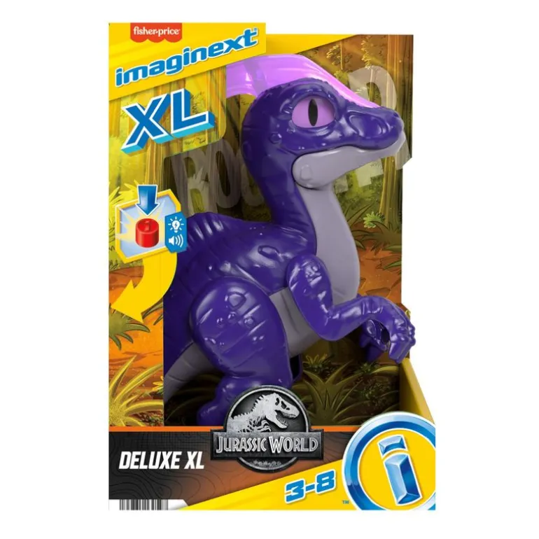 Jurassic World Imaginext Dinosaurio Parasaurolofós Deluxe con Luces