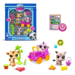Littlest Pet Set de Juego Safari con 3 Mascotitas con Accesorios