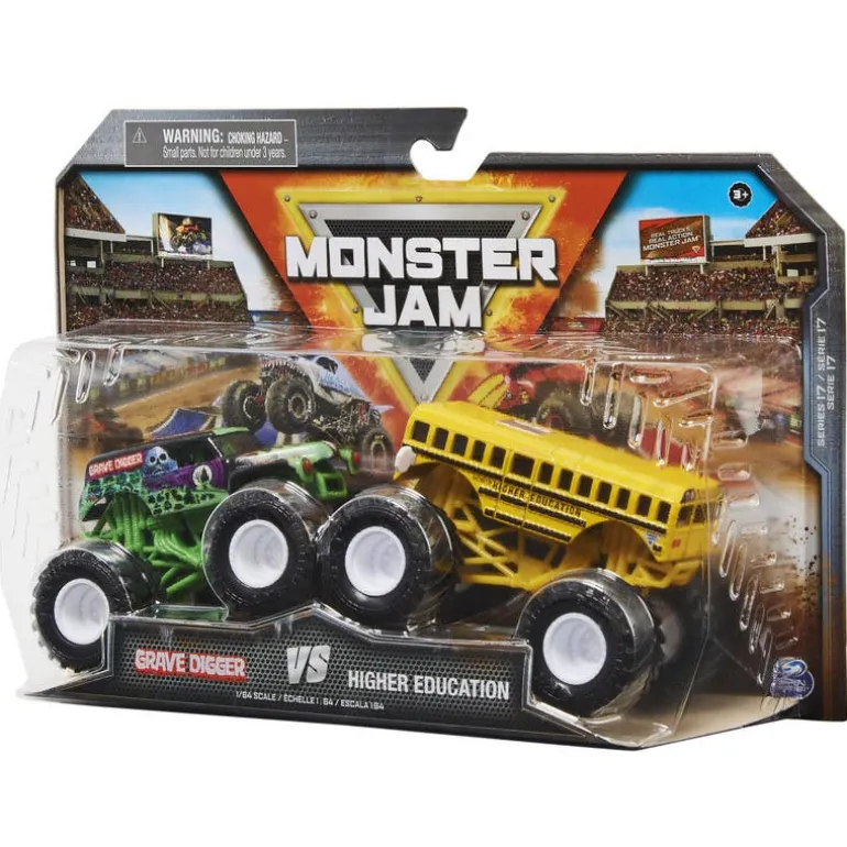 Monster Jam 2 Pack Grave Digger vs Higher Education
