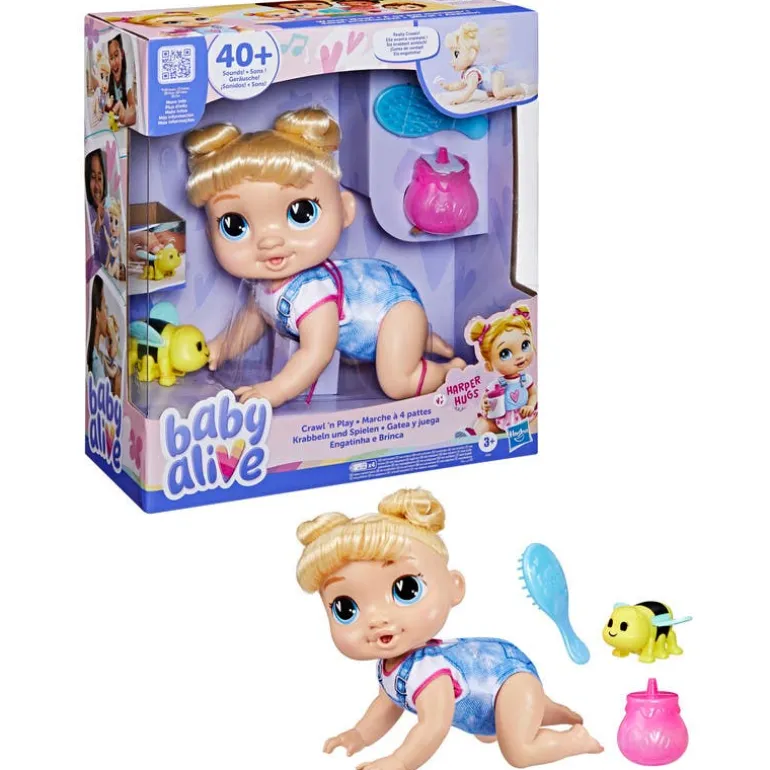 Muñeca Baby Alive Rubia que Gatea, con Sonidos y una Melodía para dormir