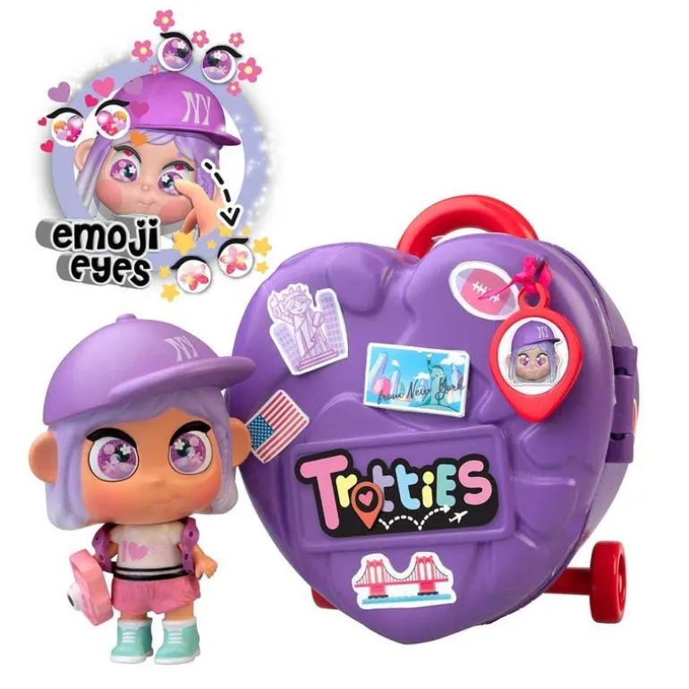 Muñeca Mini Trotties Ojos Emoji Maleta de Viaje Emma