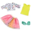 Outfit con Chaqueta Floral para Muñecas, Glitter Girl