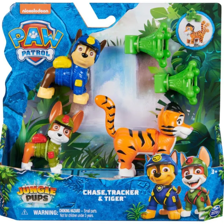 Paw Patrol Set JunglePups con Marshall, Tracker y Tiger