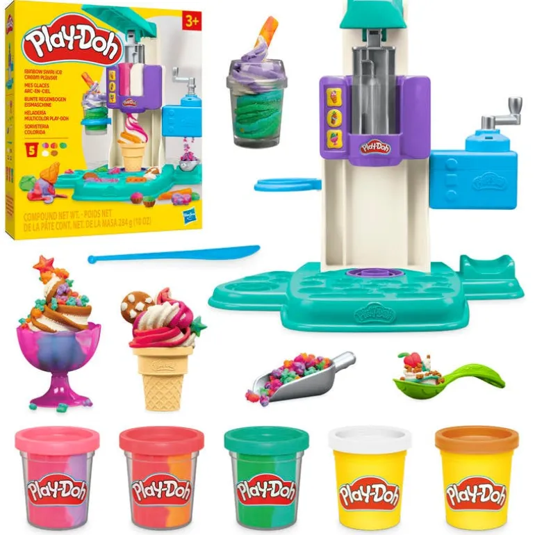 Play-Doh Set de Juegos Heladería con Maquina de Helados Accesorios y 5 Latas