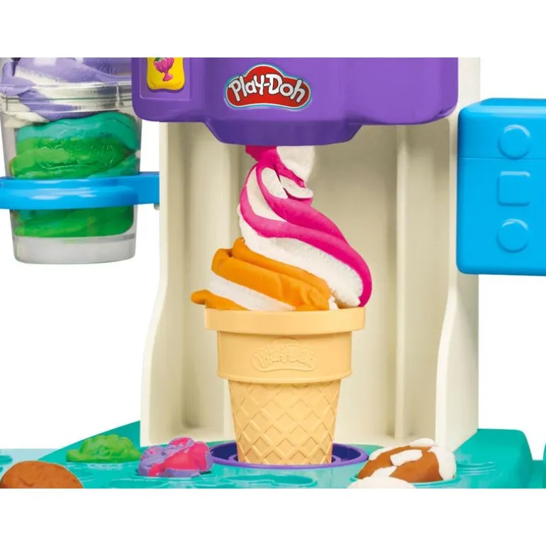 Play-Doh Set de Juegos Heladería con Maquina de Helados Accesorios y 5 Latas