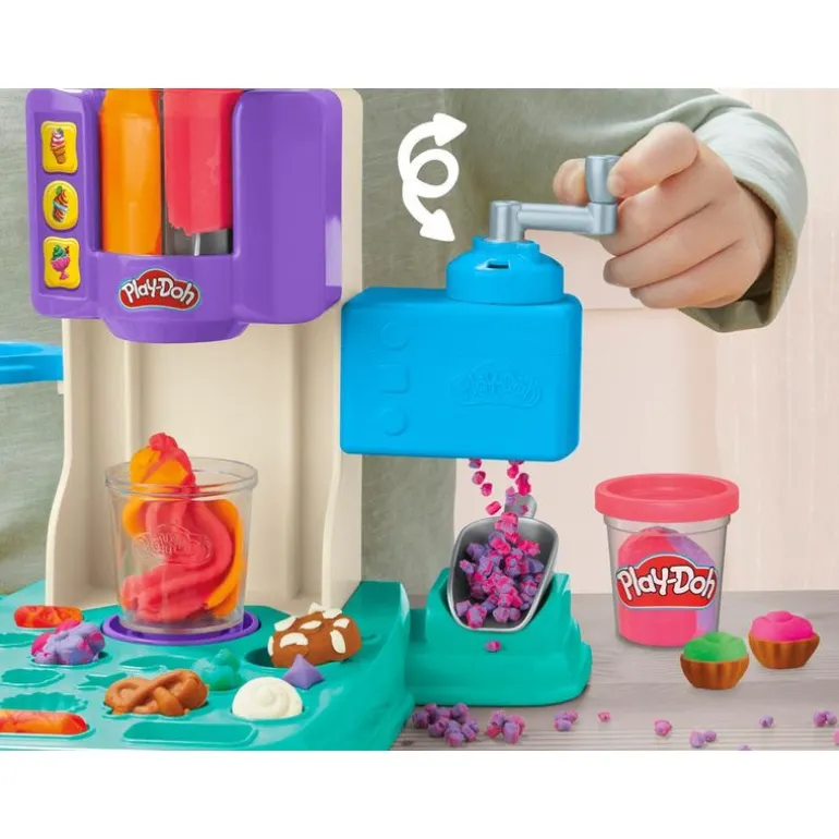 Play-Doh Set de Juegos Heladería con Maquina de Helados Accesorios y 5 Latas