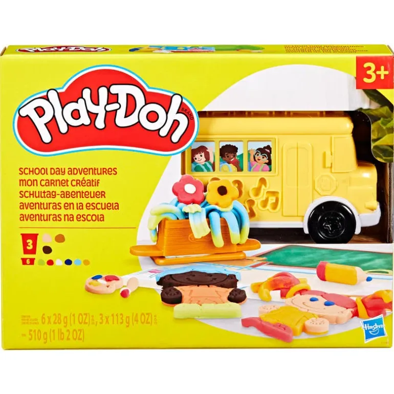 Play-Doh Bus de la Escuela Set de Juegos con Accesorios y 9 Latas