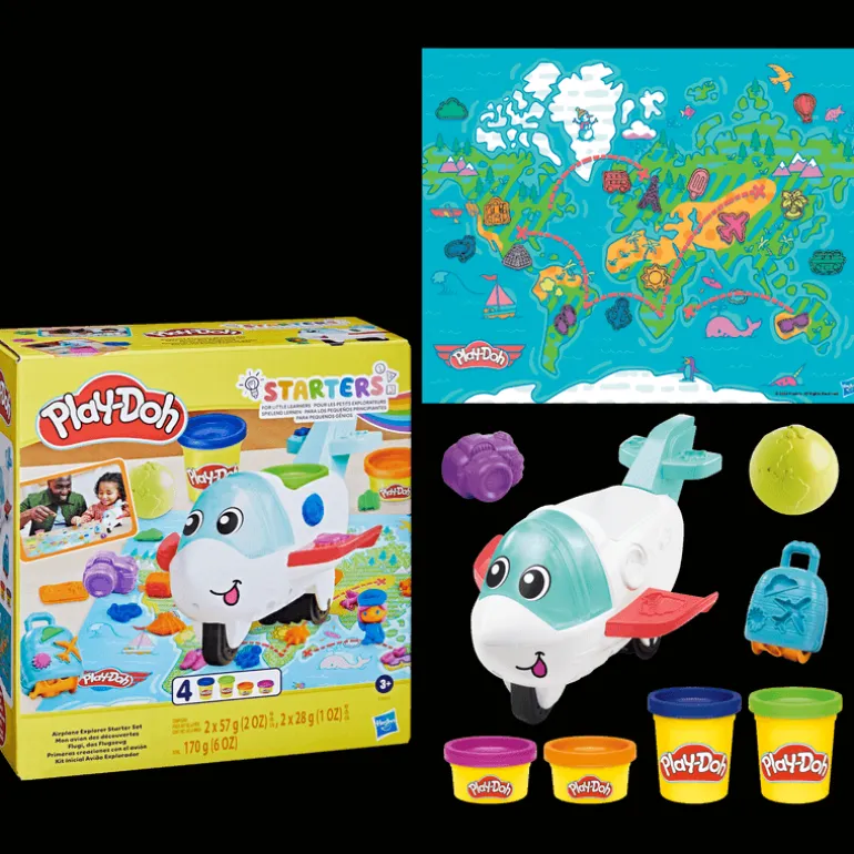 Play-Doh Set de Juegos Avión con 3 Accesorios y 4 Latas