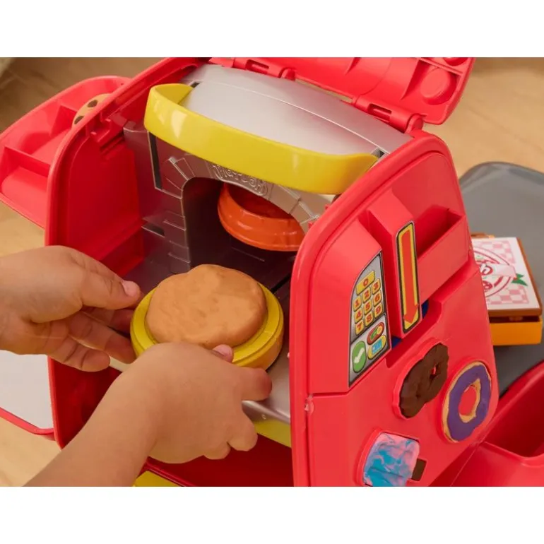 Play-Doh Vespa Montable Correpasillos y Pizzería con 15 Accesorios y 10 Latas