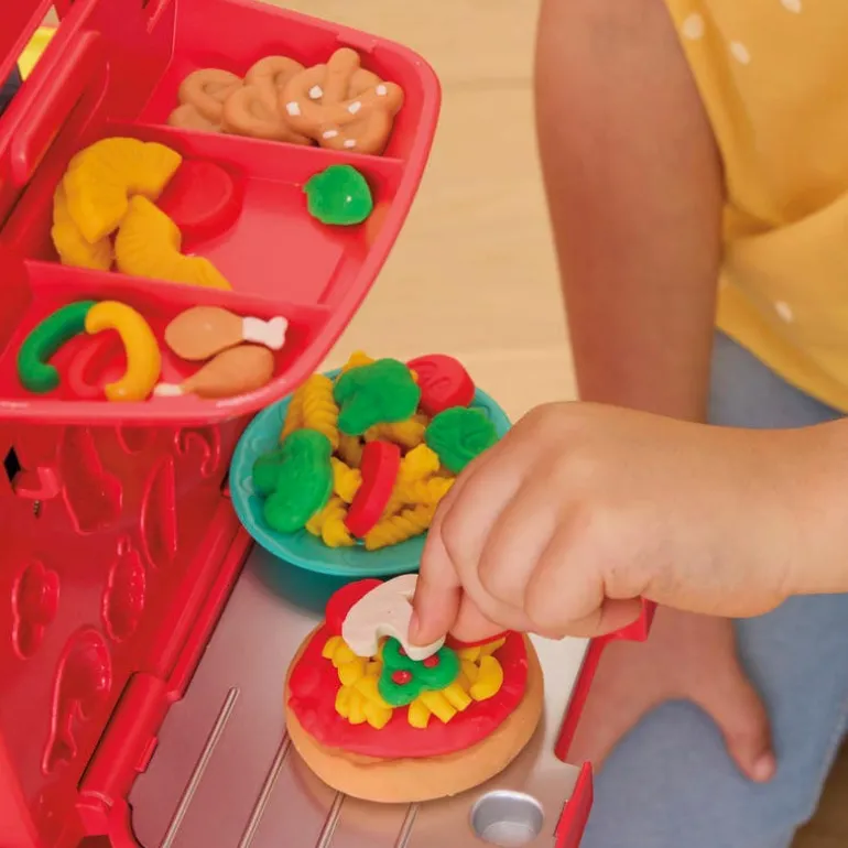 Play-Doh Vespa Montable Correpasillos y Pizzería con 15 Accesorios y 10 Latas