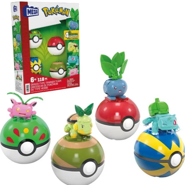 Pokémon Equipo Planta Mega Construx con 4 Pokeballs