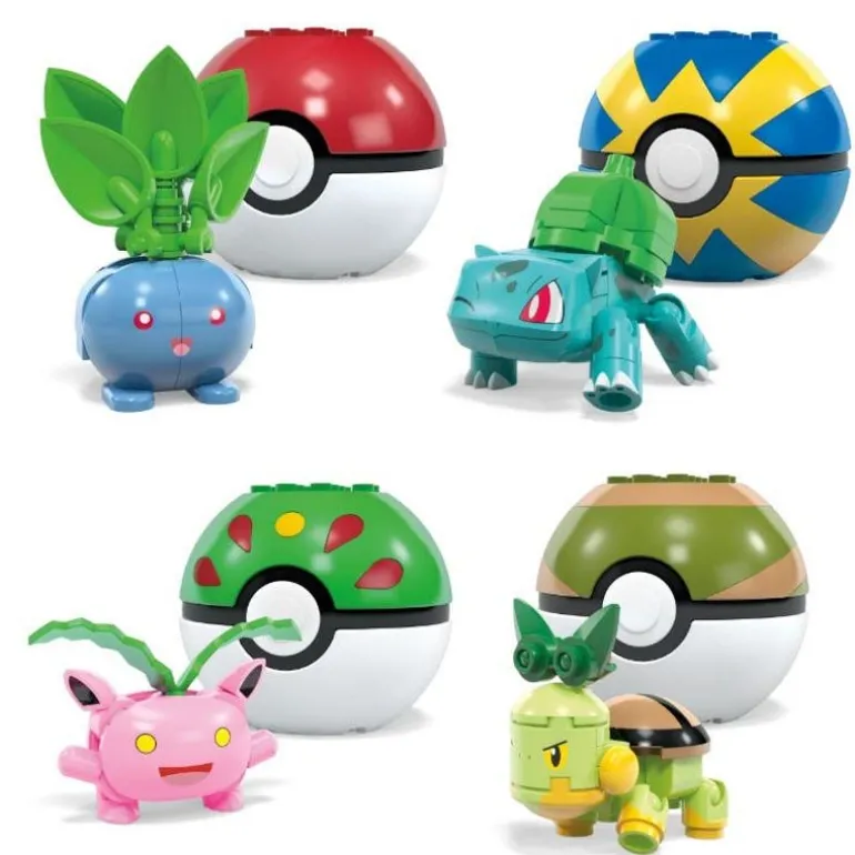 Pokémon Equipo Planta Mega Construx con 4 Pokeballs