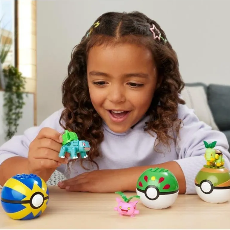 Pokémon Equipo Planta Mega Construx con 4 Pokeballs