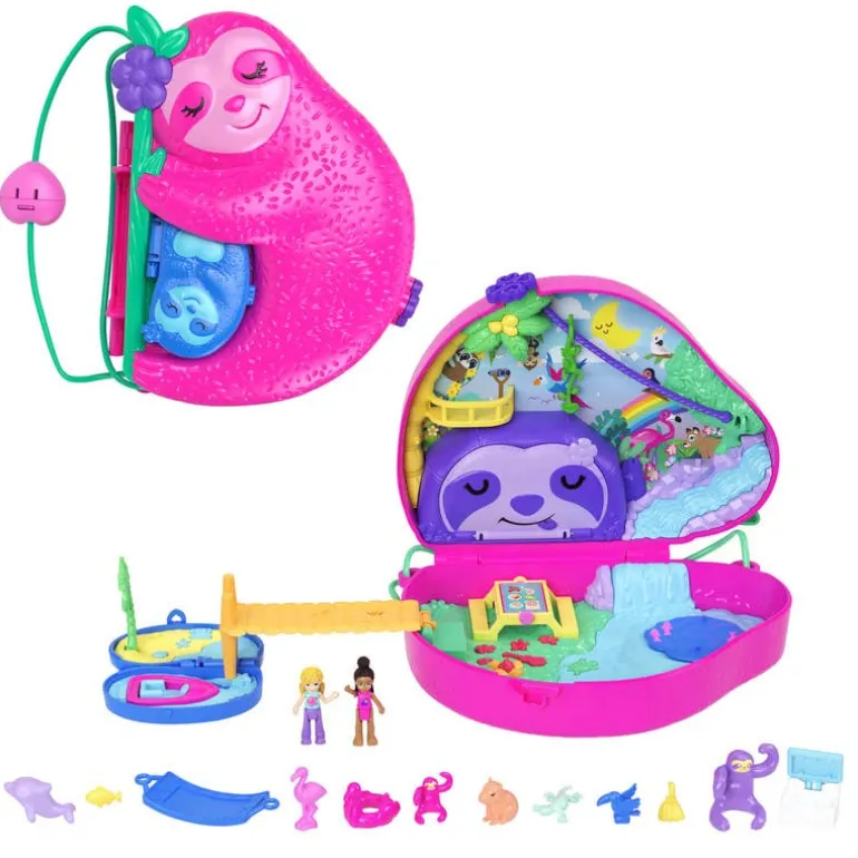 Polly Pocket Estuche Familia de Perezosos