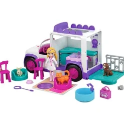 Polly Pocket Hospital Móvil De Animalitos con 13 Accesorios