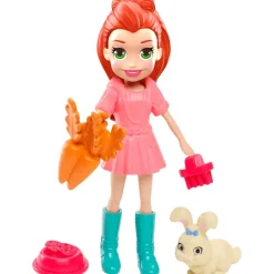 Polly Pocket Muñeca Lila y su Conejito con 6 Accesorios