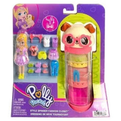 Polly Pocket Muñeca Tubo de Perrito con 3 Outfits