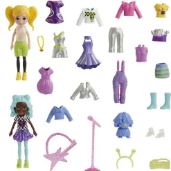 Polly Pocket Set de Juegos Moda del Espacio 2 Muñecas con más de 15 accesorios