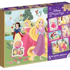 Rompecabezas 5 En 1 Disney Princesas de 60 Piezas