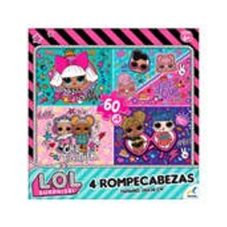Rompecabezas 4 En 1 Lol Sorpresa de 60 Piezas