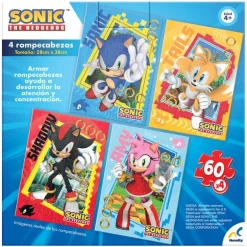 Rompecabezas 4 en 1 Sonic The Hedeghog 60 Piezas