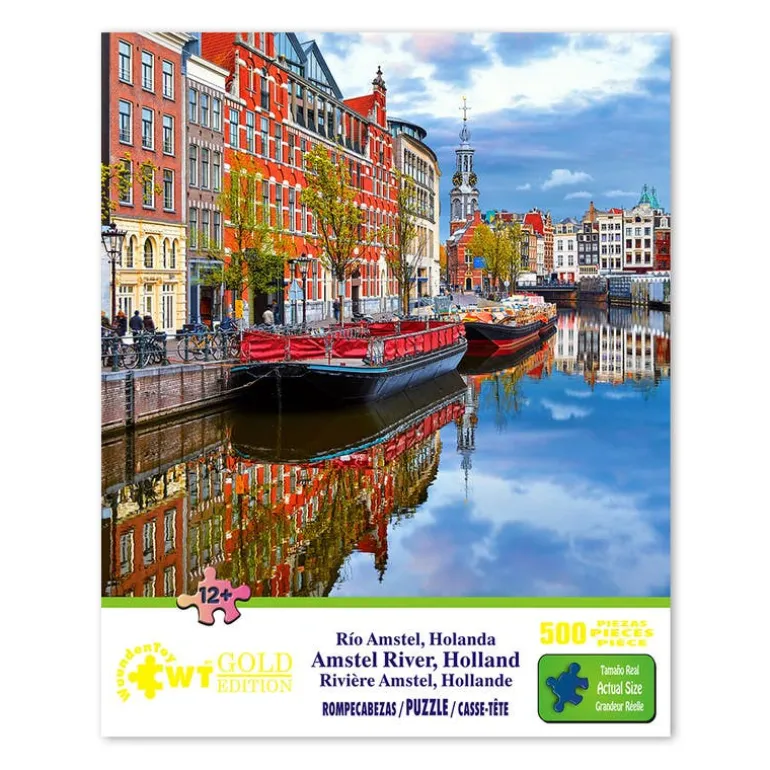 Rompecabezas Gold Edition Río Amstel, Holanda de 500 Piezas