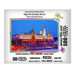 Rompecabezas Vista Nocturna Kremlin, Moscú de 500 Piezas