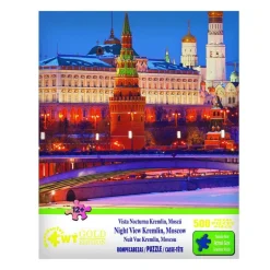 Rompecabezas Vista Nocturna Kremlin, Moscú de 500 Piezas