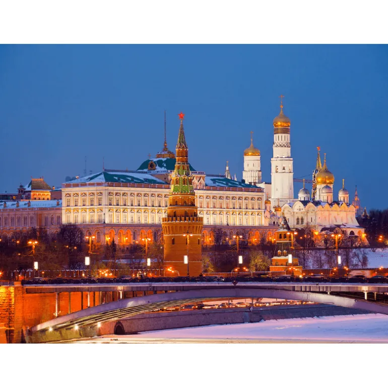 Rompecabezas Vista Nocturna Kremlin, Moscú de 500 Piezas