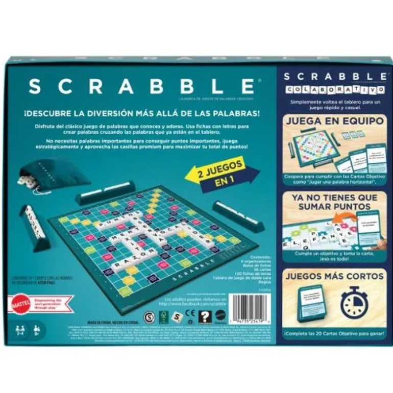 Scrabble 2 en 1 Colaborativo Juegos de Mesa