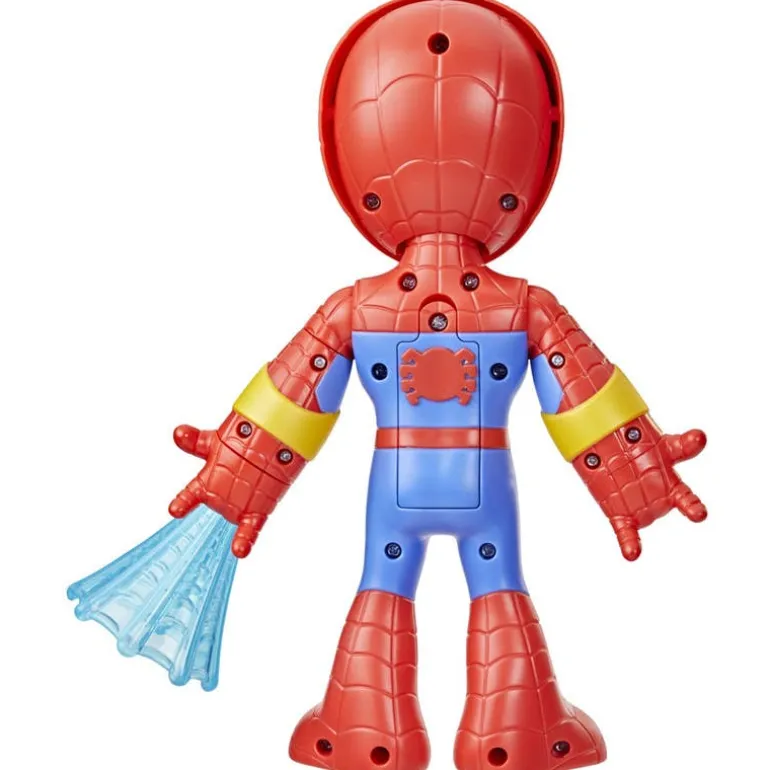 Spiderman Muñeco Spidey con Máscara Desplegable, con Traje Electrónico y Lanza Telarañas