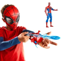 Spiderman Set de Juegos: Máscara de Spiderman para Niños, Lanzatelarañas y Figura de Acción