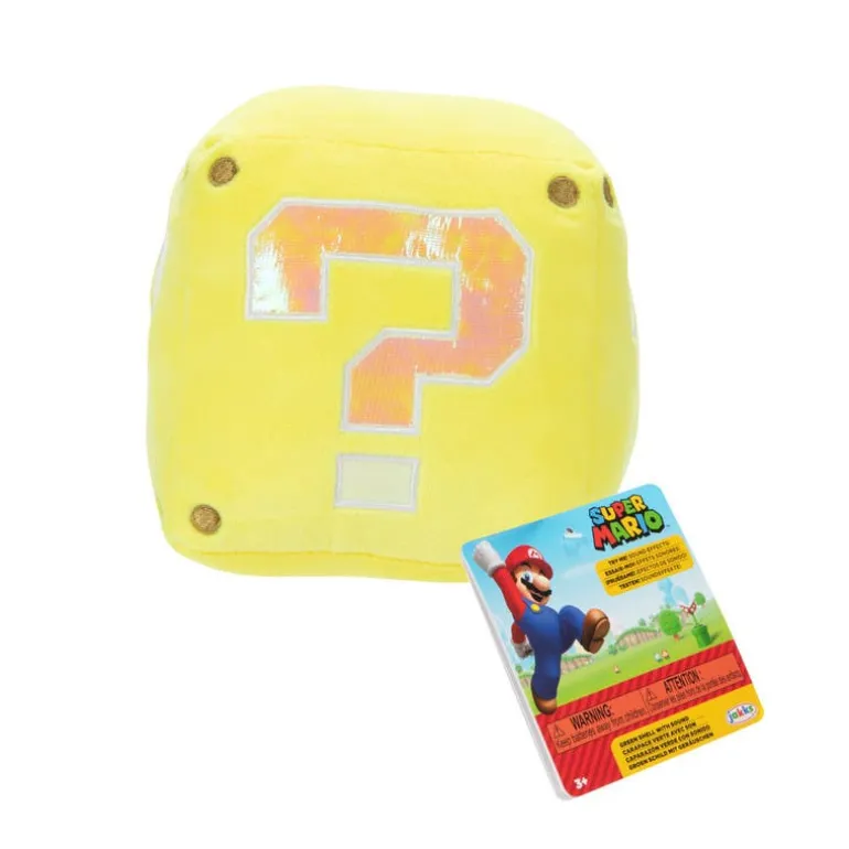 Super Mario Peluche de Bloque Amarillo con Sonidos